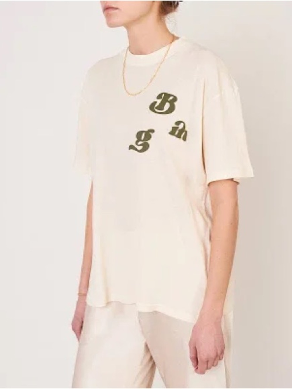 Anine Bing Ashton Tee Vintage Bing in Washed Buttercream sz S guc